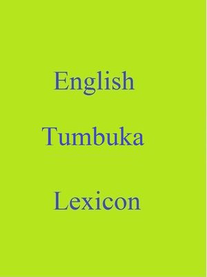 cover image of English Tumbuka Lexicon